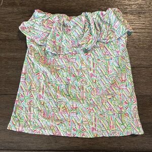 Lilly Pulitzer Guiding Light Wiley Ruffle Tube Top size XS